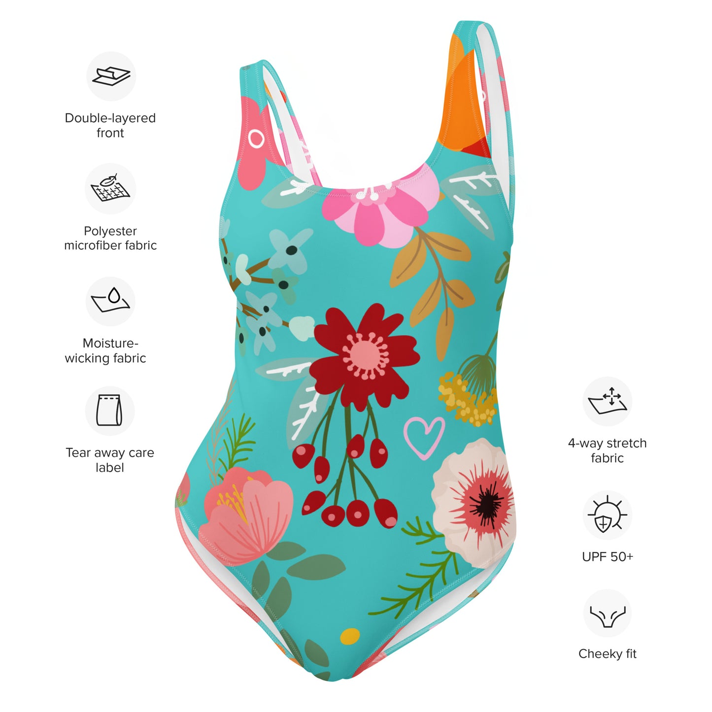 Carpe Diem Gear | Women's Swimsuit | Floral III | Women's One-Piece Swimsuit UPF 50+