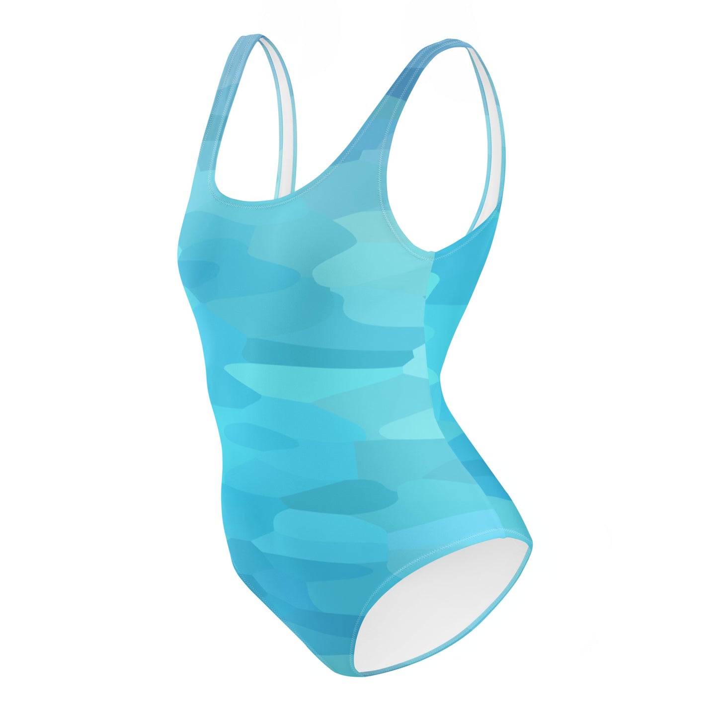 Carpe Diem Gear | Women's Swimsuit | Blue Water Camo | Women's One-Piece Swimsuit UPF 50+