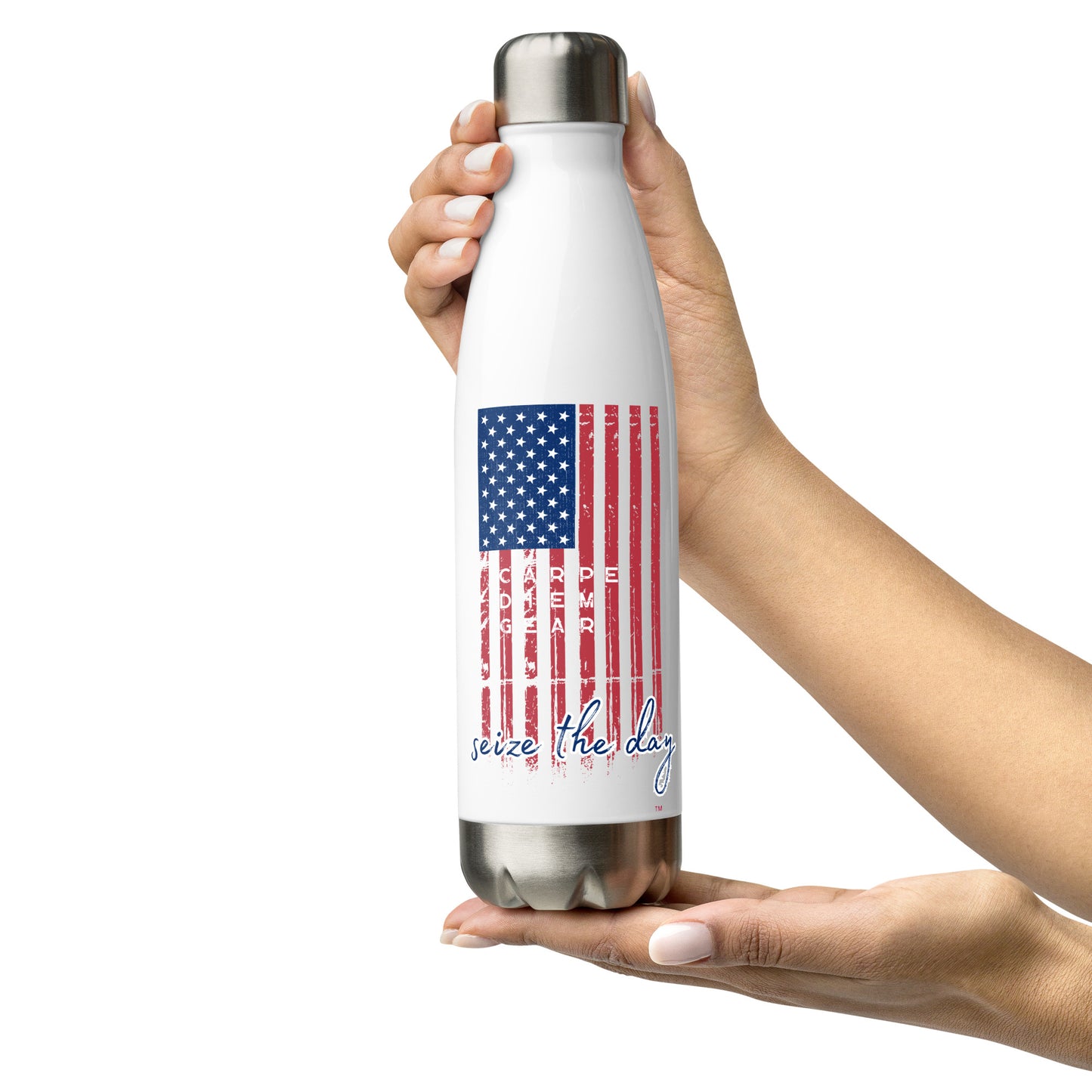 Carpe Diem Gear | Accessories | USA Flag | Stainless Steel Water Bottle (17 oz)