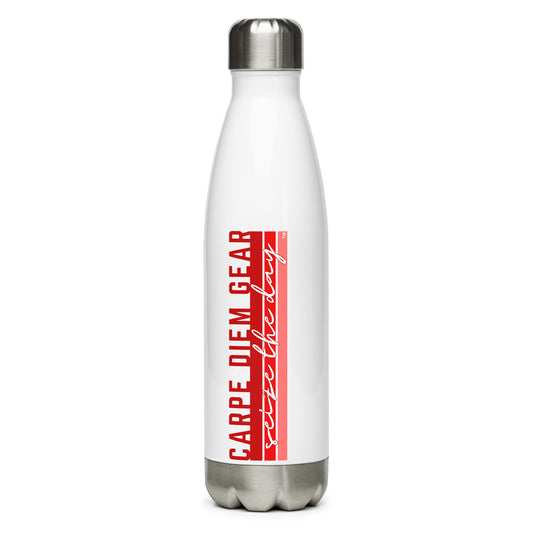 Carpe Diem Gear | Accessories | CDG Red Vertical Stripe | Stainless Steel Water Bottle (17 oz)