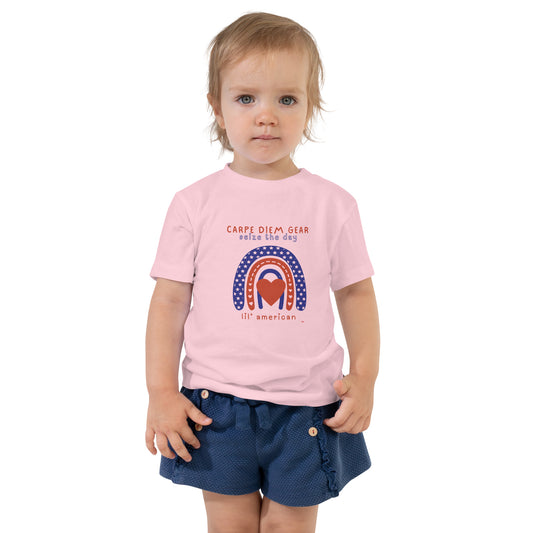 Carpe Diem Gear | America  | Lil' American | Toddler Short Sleeve T-Shirt 100% Ring-Spun Cotton