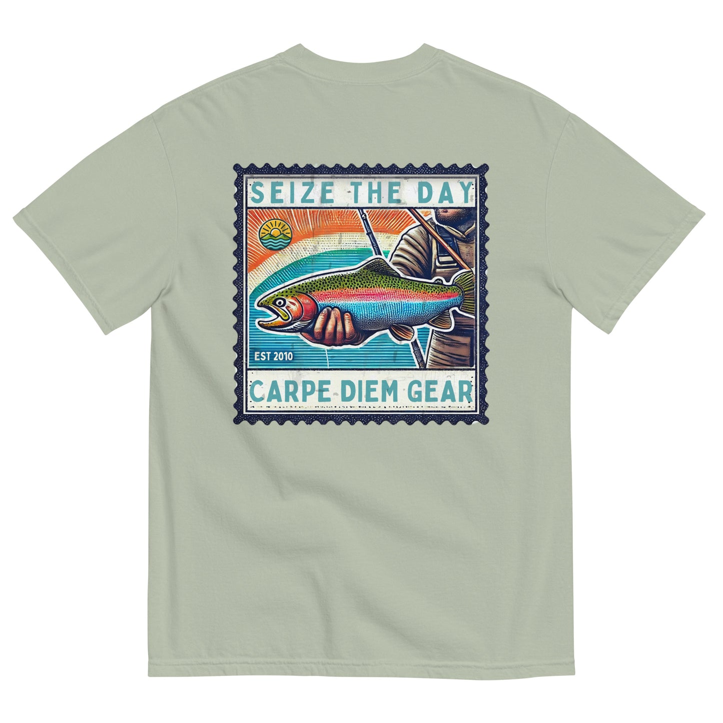 Carpe Diem Gear | Fishing & Hunting | Rainbow Trout Deluxe | Unisex Garment-Dyed 100% Ring-Spun Cotton Heavyweight T-Shirt