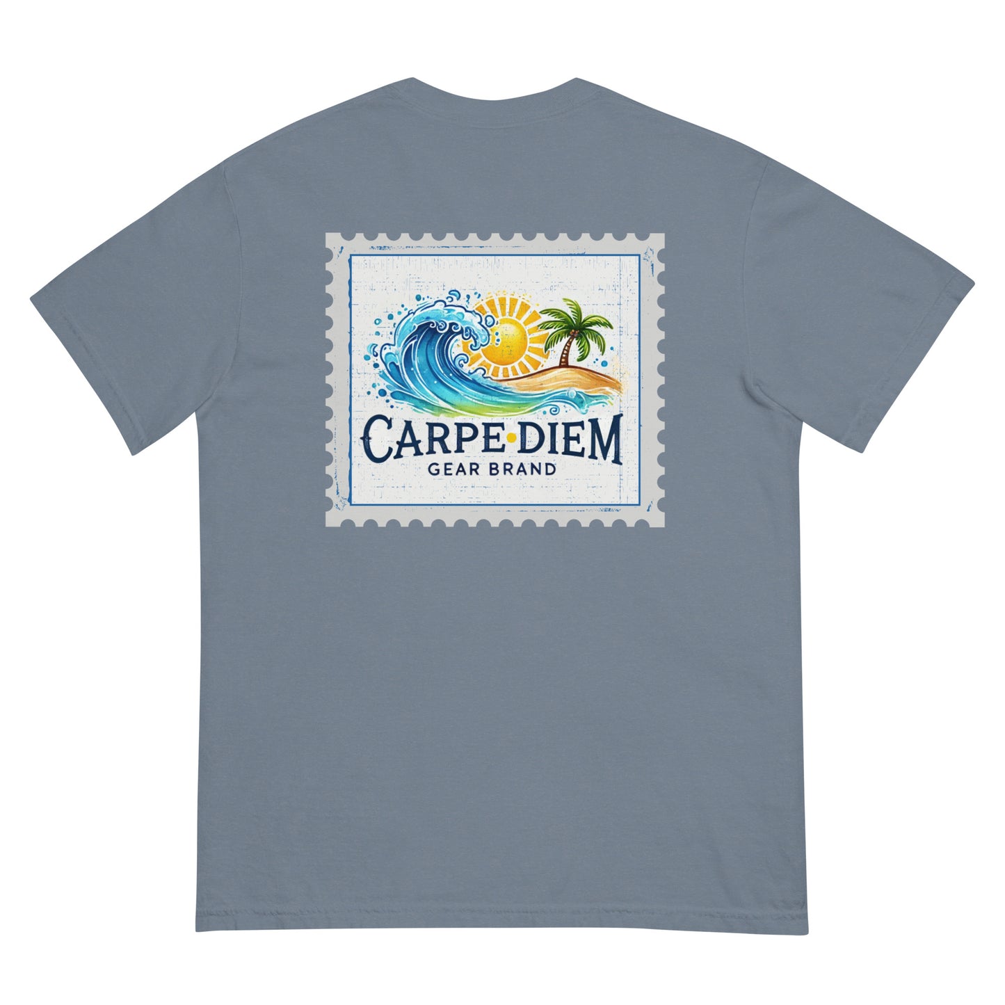 Carpe Diem Gear | Carpe Diem Gear Brand | CDG Brand Wave Stamp (Deluxe) | Unisex Garment-Dyed 100% Ring-Spun Cotton Heavyweight T-Shirt