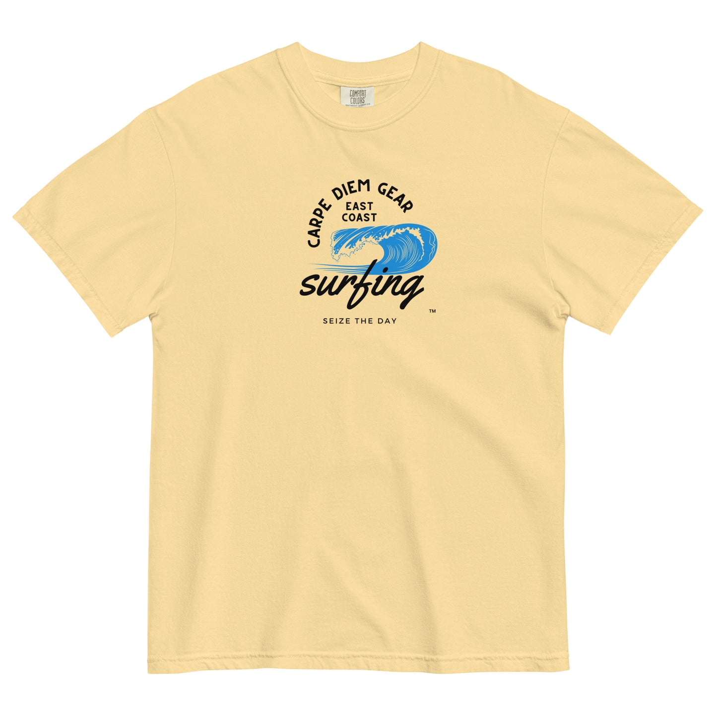 Carpe Diem Gear | Surf's Up | East Coast Surfing | Unisex Garment-Dyed 100% Ring-Spun Cotton Heavyweight T-Shirt