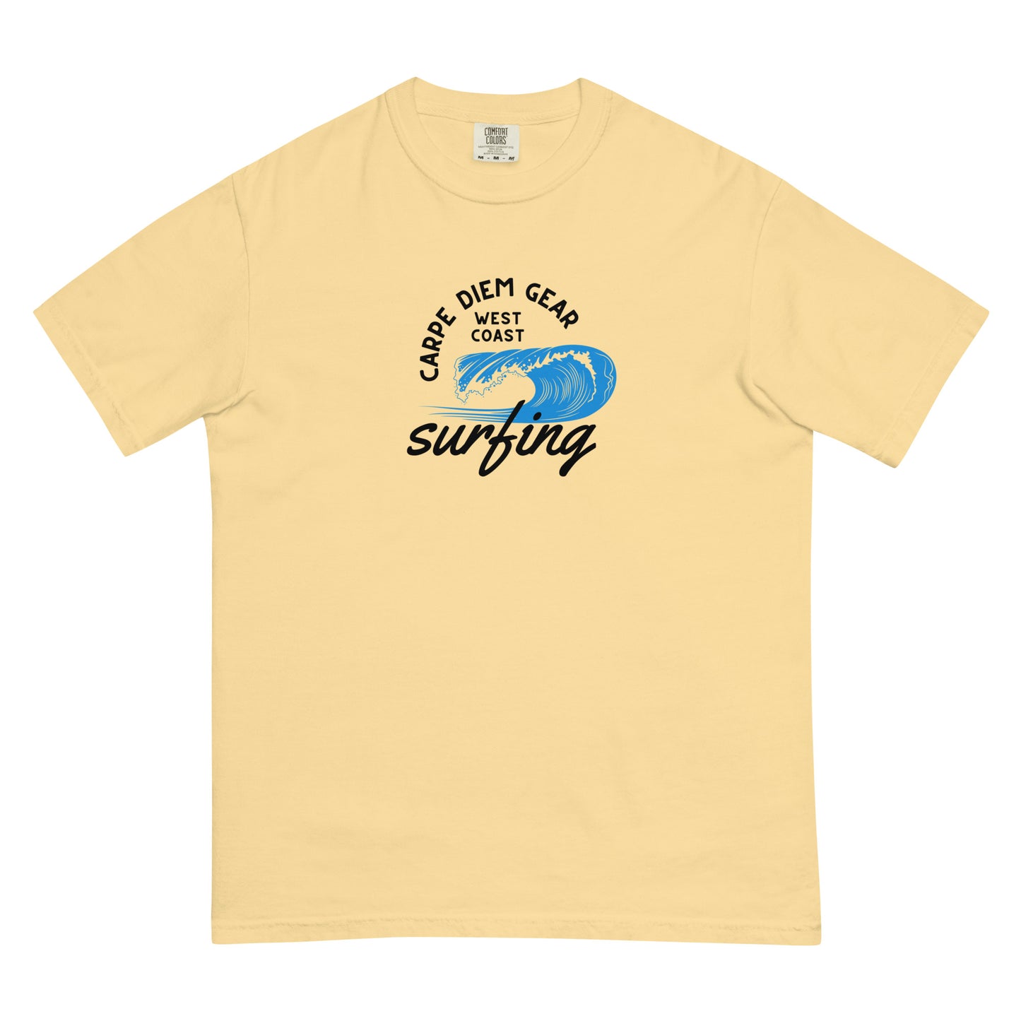 Carpe Diem Gear | Surf's Up | West Coast Surfing | Unisex Garment-Dyed 100% Ring-Spun Cotton Heavyweight T-Shirt