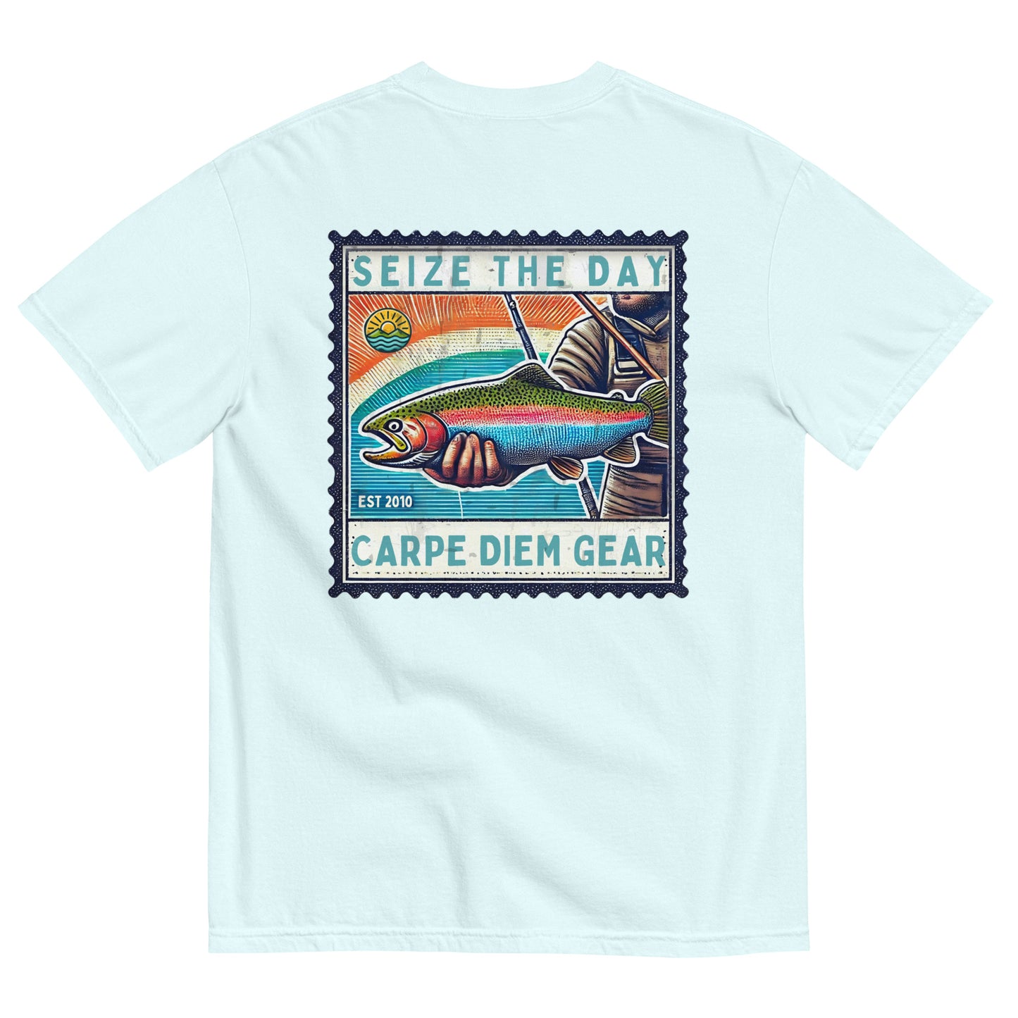 Carpe Diem Gear | Fishing & Hunting | Rainbow Trout Deluxe | Unisex Garment-Dyed 100% Ring-Spun Cotton Heavyweight T-Shirt