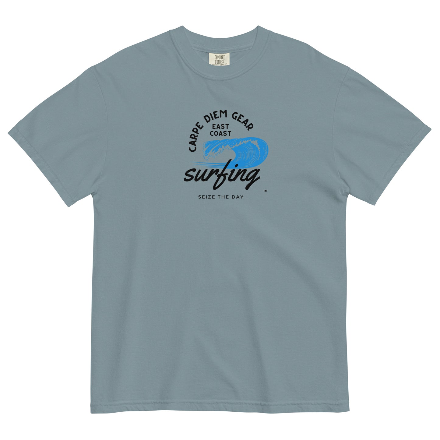 Carpe Diem Gear | Surf's Up | East Coast Surfing | Unisex Garment-Dyed 100% Ring-Spun Cotton Heavyweight T-Shirt