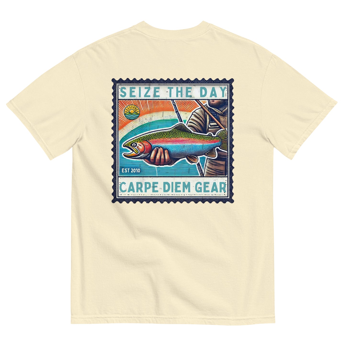 Carpe Diem Gear | Fishing & Hunting | Rainbow Trout Deluxe | Unisex Garment-Dyed 100% Ring-Spun Cotton Heavyweight T-Shirt