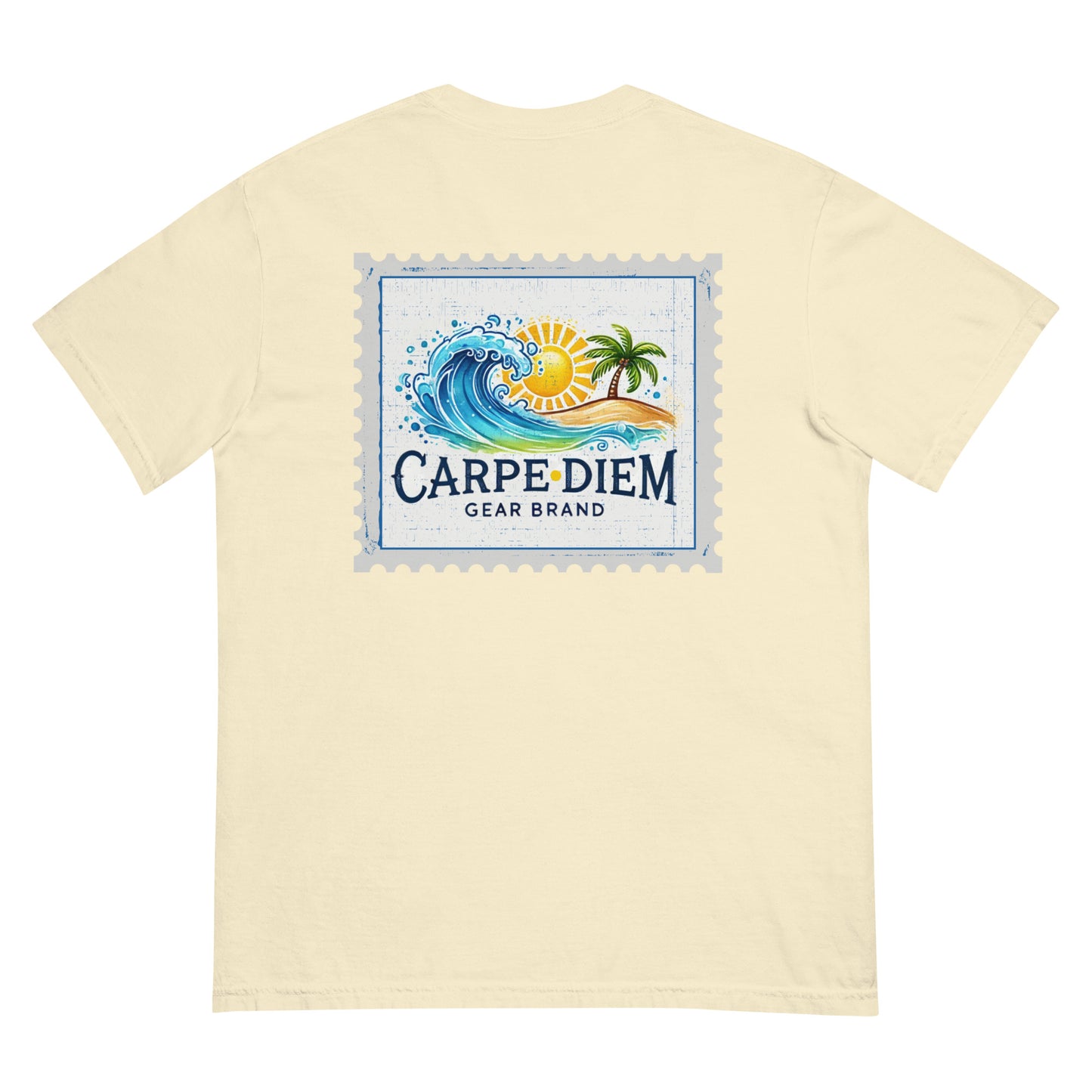 Carpe Diem Gear | Carpe Diem Gear Brand | CDG Brand Wave Stamp (Deluxe) | Unisex Garment-Dyed 100% Ring-Spun Cotton Heavyweight T-Shirt