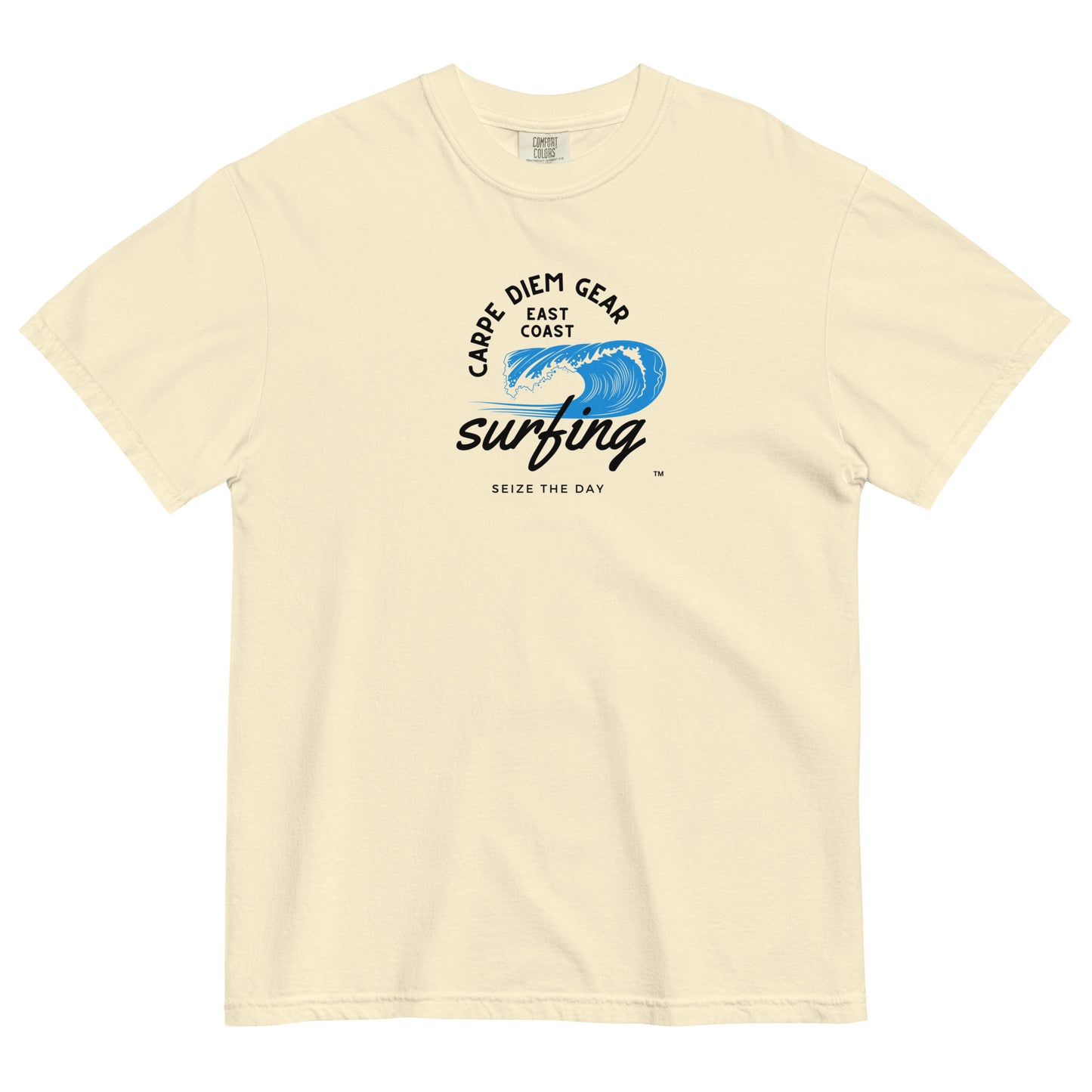 Carpe Diem Gear | Surf's Up | East Coast Surfing | Unisex Garment-Dyed 100% Ring-Spun Cotton Heavyweight T-Shirt