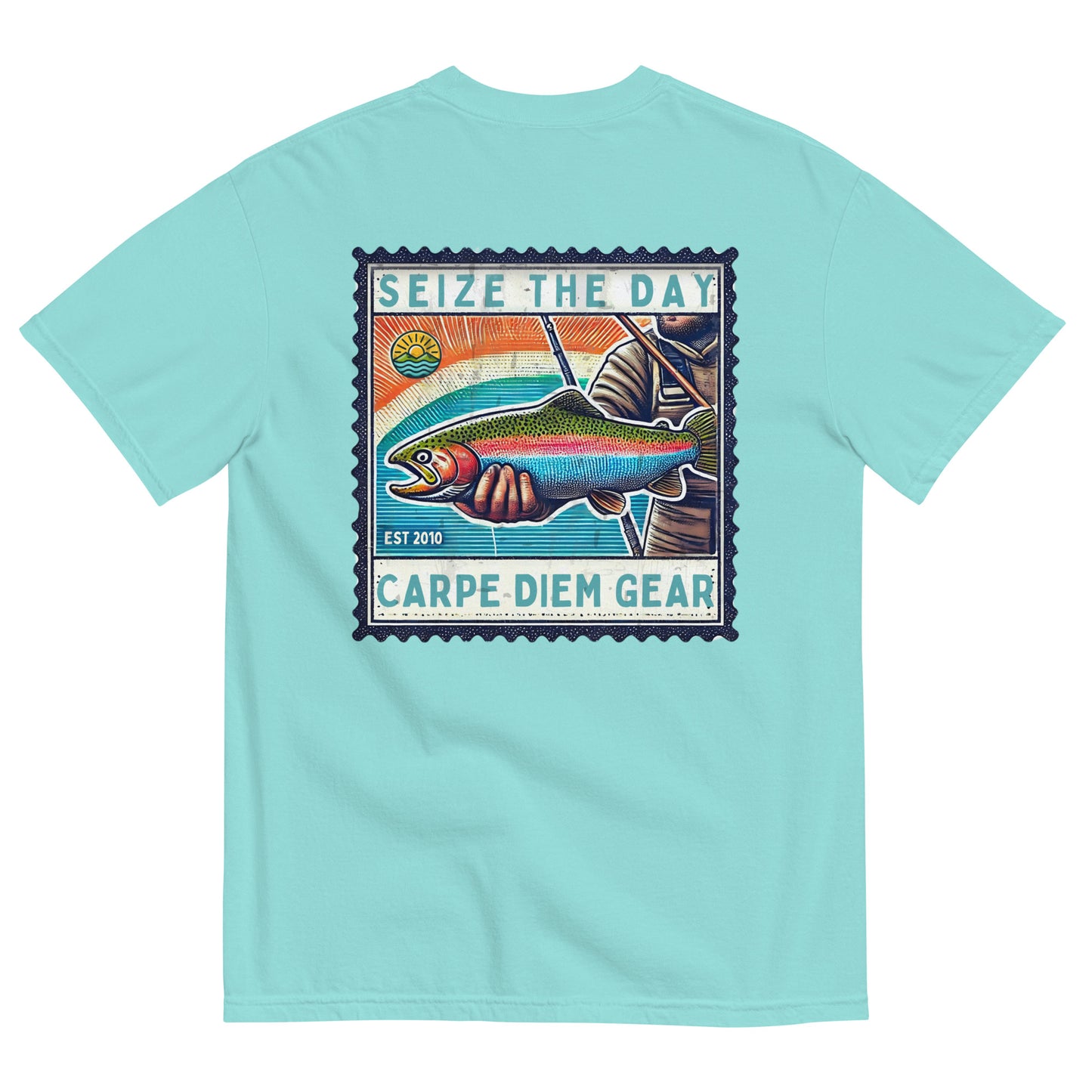 Carpe Diem Gear | Fishing & Hunting | Rainbow Trout Deluxe | Unisex Garment-Dyed 100% Ring-Spun Cotton Heavyweight T-Shirt