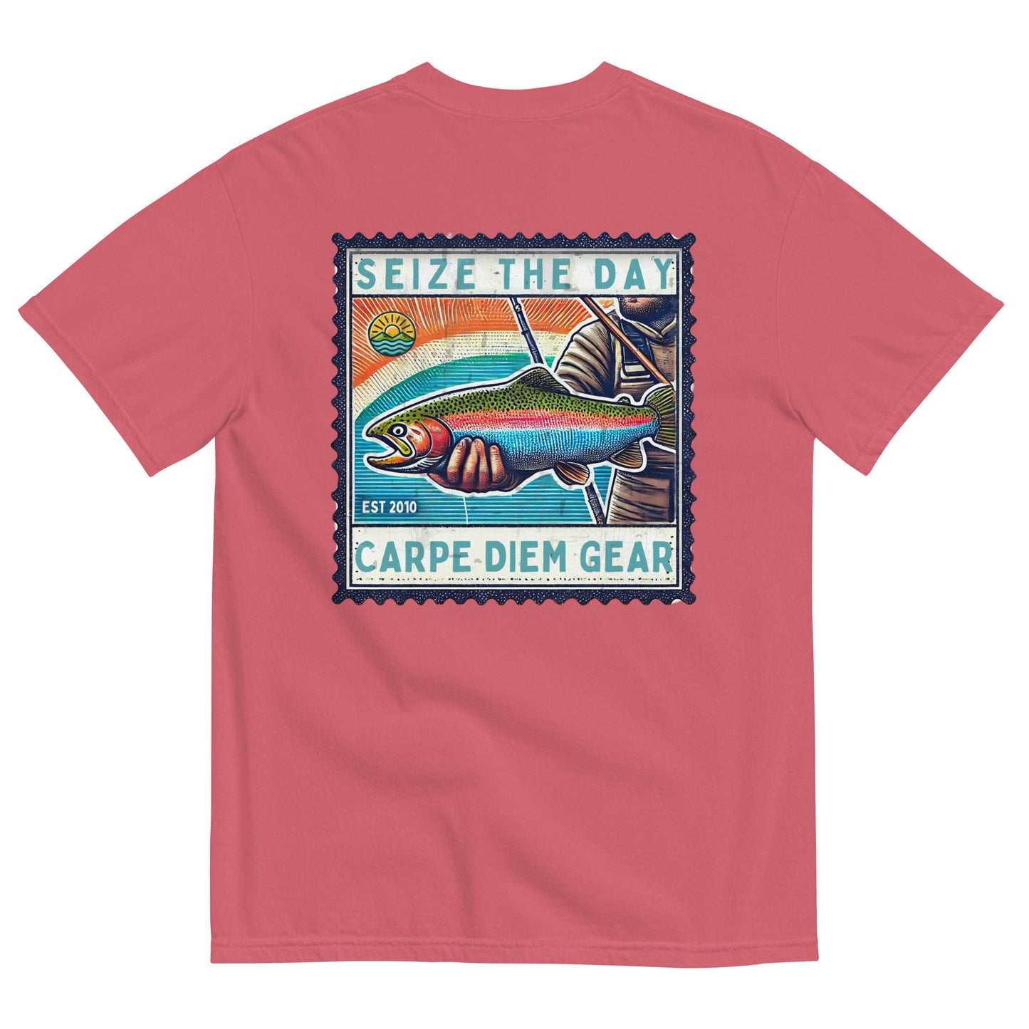 Carpe Diem Gear | Fishing & Hunting | Rainbow Trout Deluxe | Unisex Garment-Dyed 100% Ring-Spun Cotton Heavyweight T-Shirt