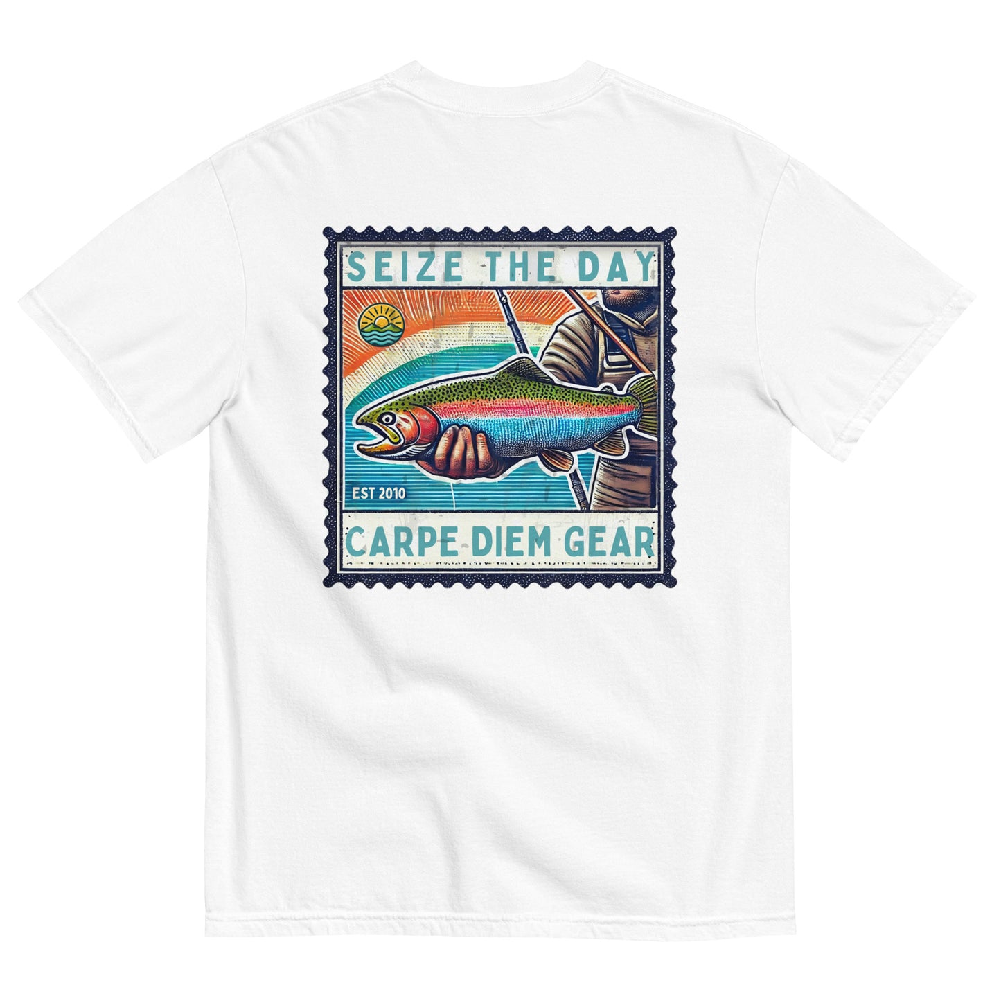 Carpe Diem Gear | Fishing & Hunting | Rainbow Trout Deluxe | Unisex Garment-Dyed 100% Ring-Spun Cotton Heavyweight T-Shirt