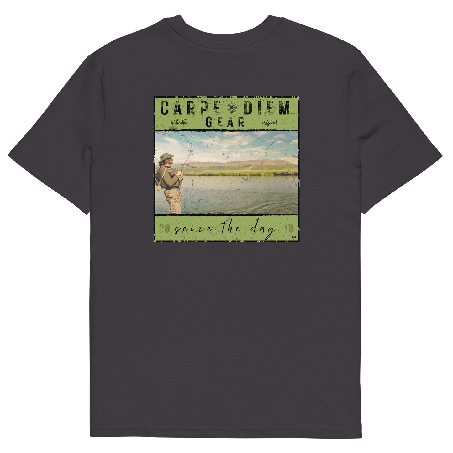 Carpe Diem Gear | Gone Fishing | Fly Fishing Green Square  DELUXE | Unisex 100% Organic Cotton