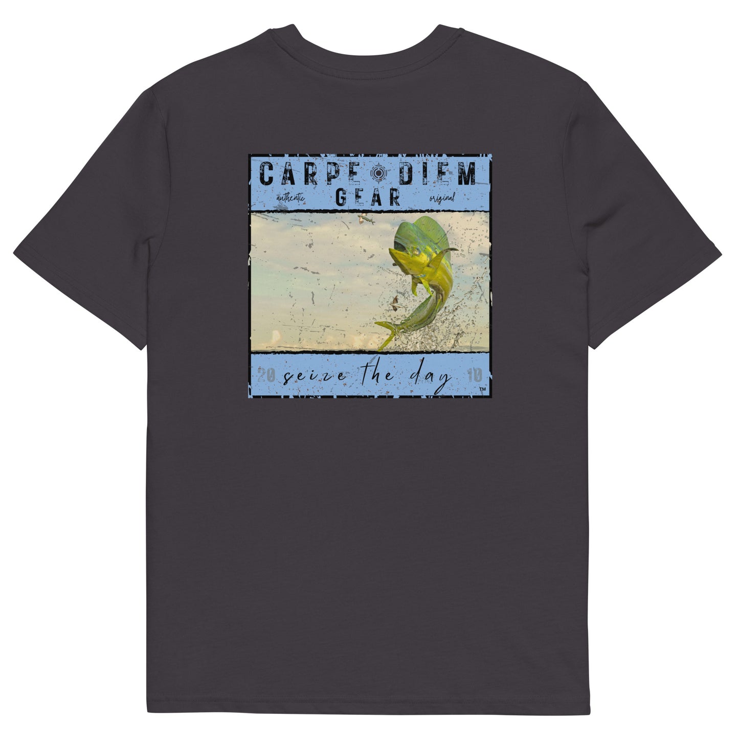 Carpe Diem Gear | Gone Fishing | Jumping Dolphin Square  DELUXE | Unisex 100% Organic Cotton