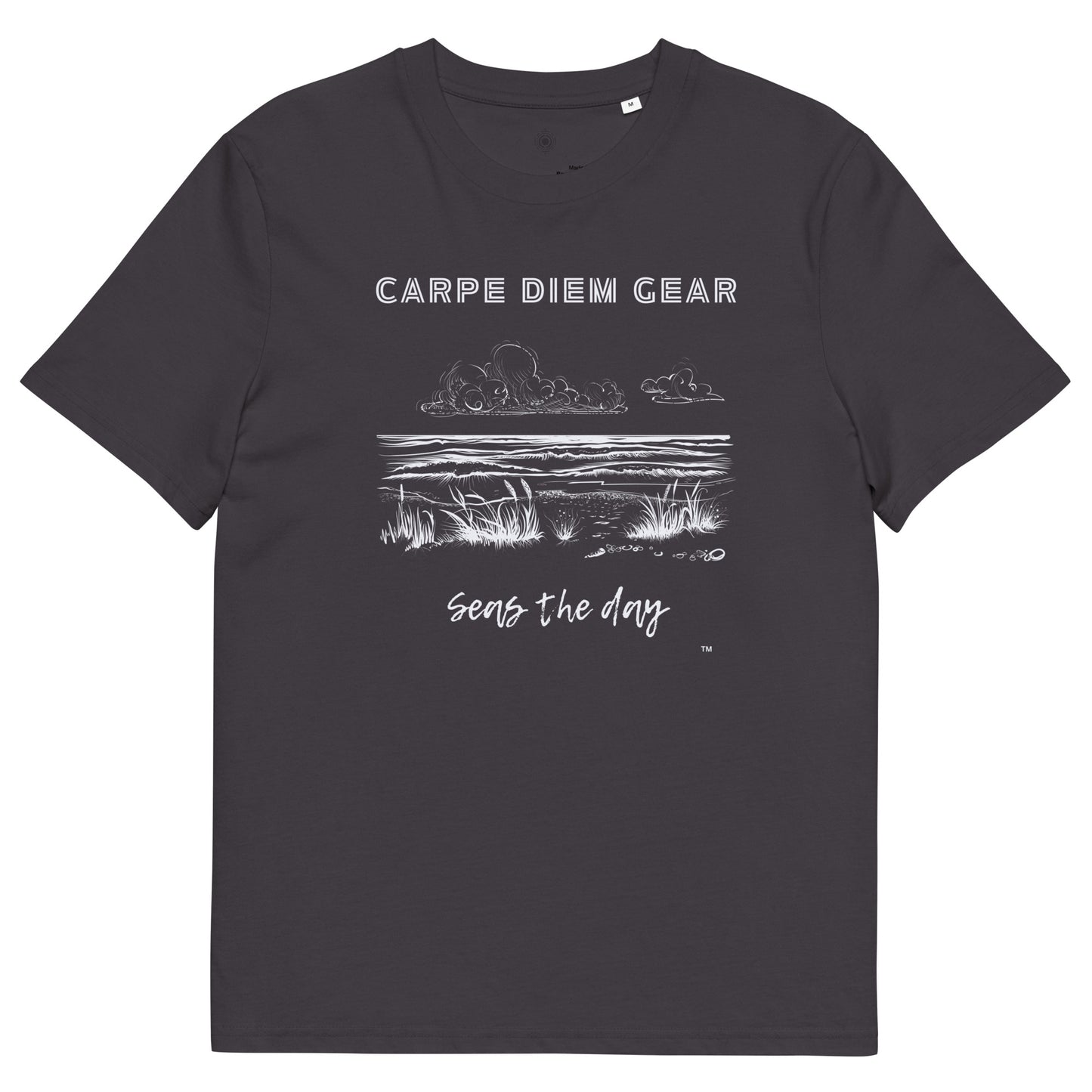 Carpe Diem Gear | Beach Life | White Sea Shore | Unisex 100% Organic Cotton