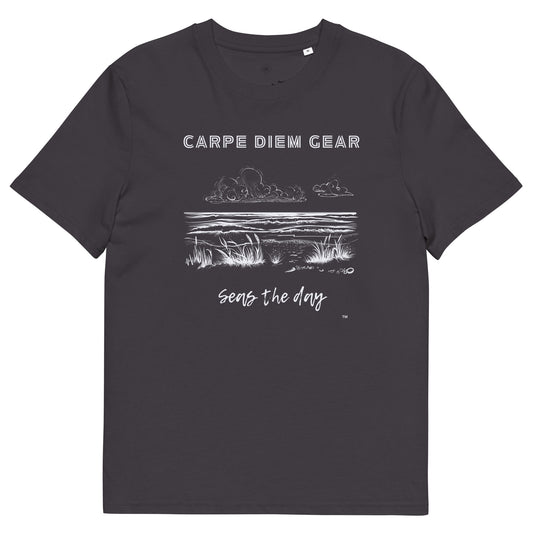 Carpe Diem Gear | Beach Life | White Sea Shore | Unisex 100% Organic Cotton