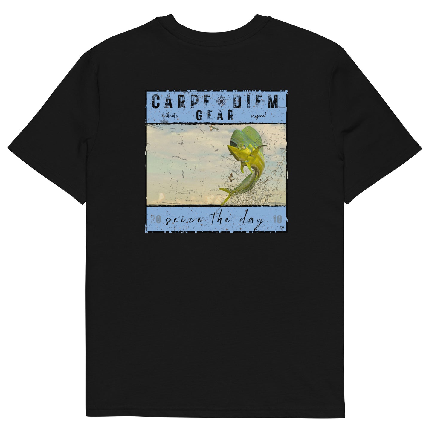 Carpe Diem Gear | Gone Fishing | Jumping Dolphin Square  DELUXE | Unisex 100% Organic Cotton