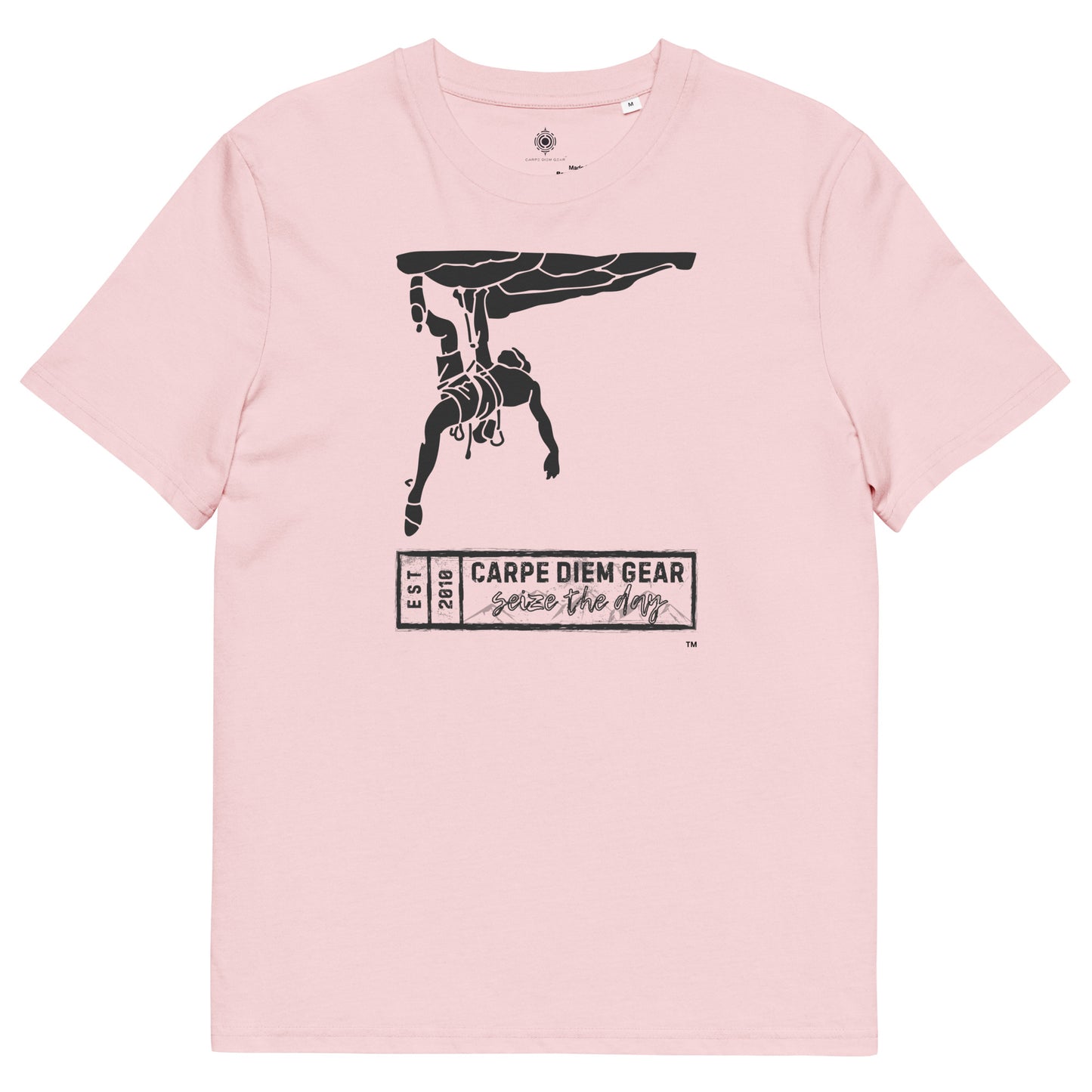 Carpe Diem Gear | Hike, Climb, Camp | Black Rock Climbing | Unisex 100% Organic Cotton