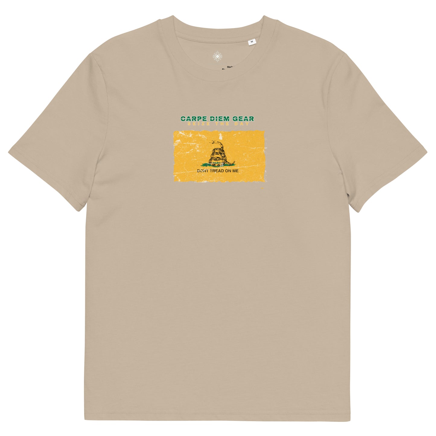 Carpe Diem Gear | America  | Don't Tread on Me Stamp II DELUXE | Unisex 100% Organic Cotton T-Shirt