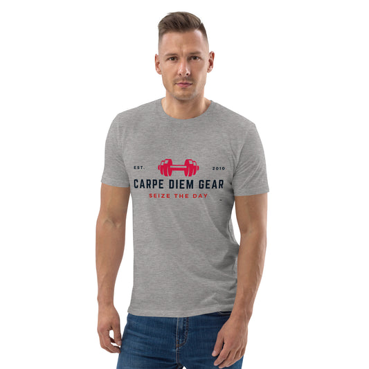 Carpe Diem Gear | Weightlifting | Black Center Dumbbell | Unisex 100% Organic Cotton T-Shirt