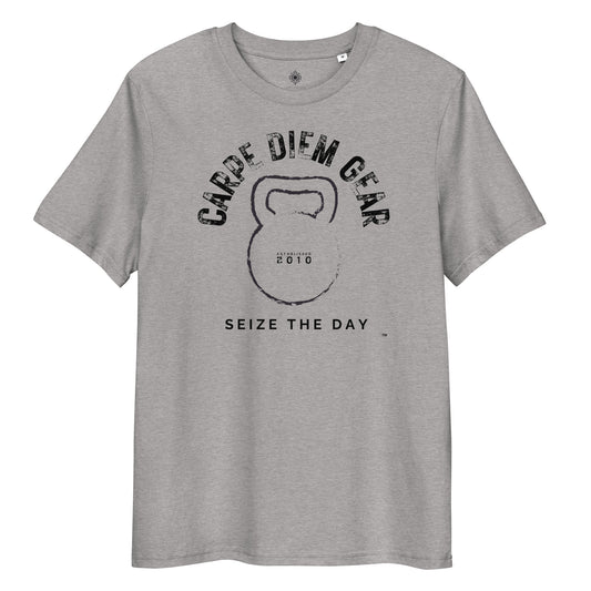 Carpe Diem Gear | Weightlifting | Center Kettlebell | Unisex 100% Cotton T-Shirt