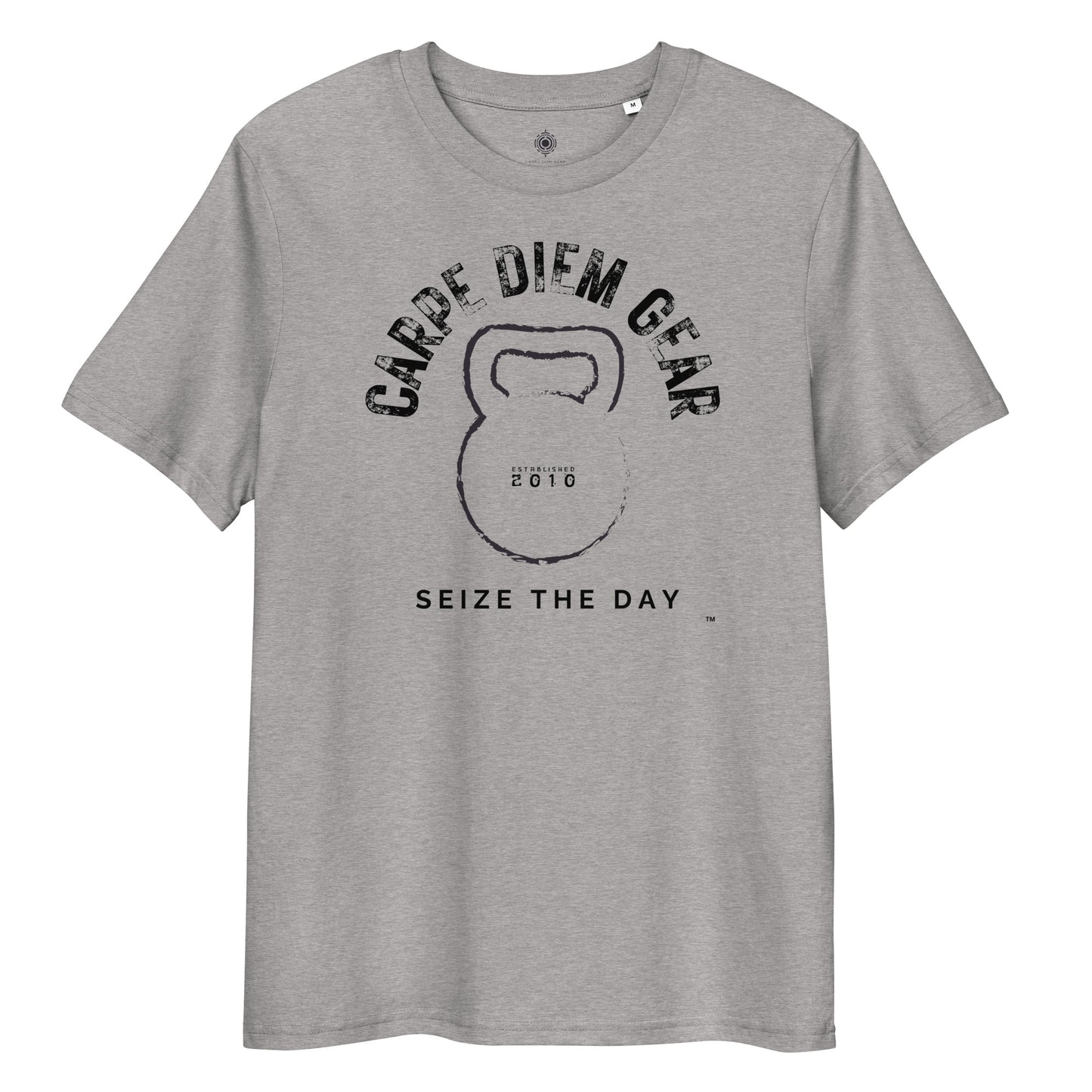Carpe Diem Gear | Weightlifting | Center Kettlebell | Unisex 100% Cotton T-Shirt