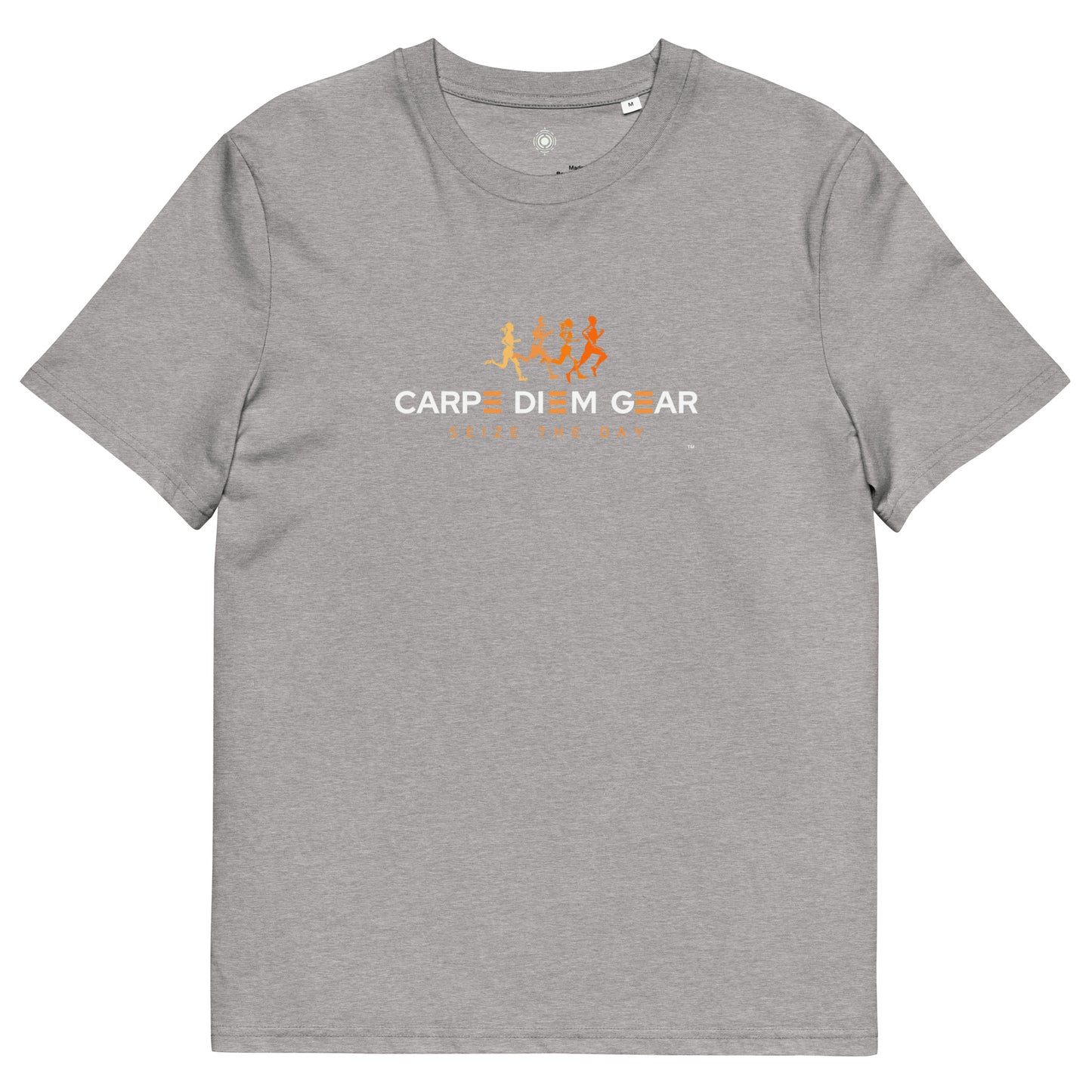 Carpe Diem Gear | Running | Yellow Square Female Runner DELUXE | Unisex 100% Organic Cotton T-Shirt