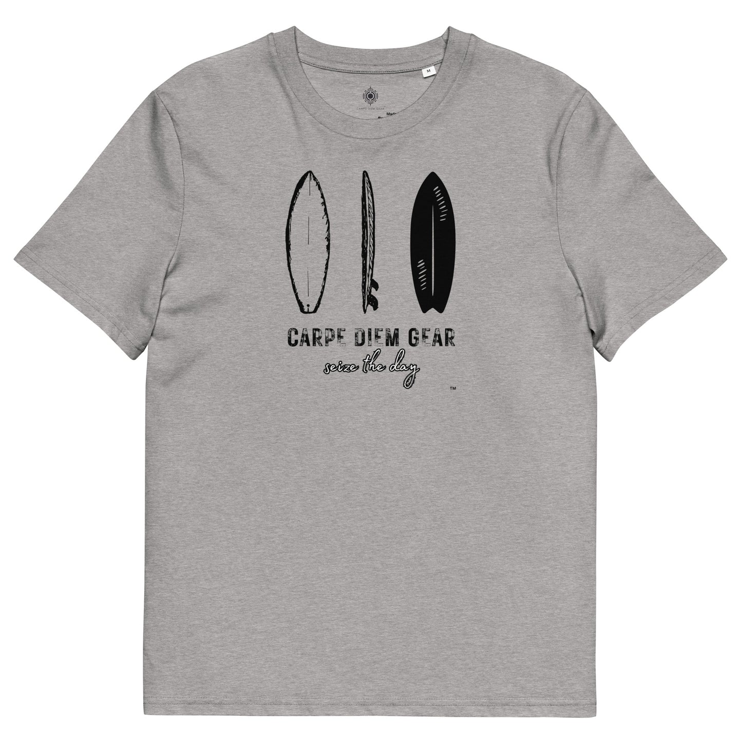 Carpe Diem Gear | Surf's Up | All Black 3 Surfboards | Unisex 100% Organic Cotton