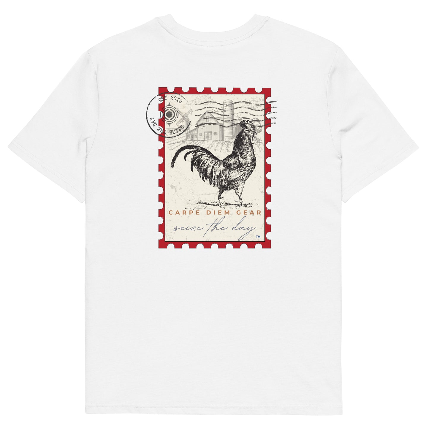 Carpe Diem Gear | Everything Bagel | Chicken Run | Chicken Stamp DELUXE | Unisex 100% Organic Cotton