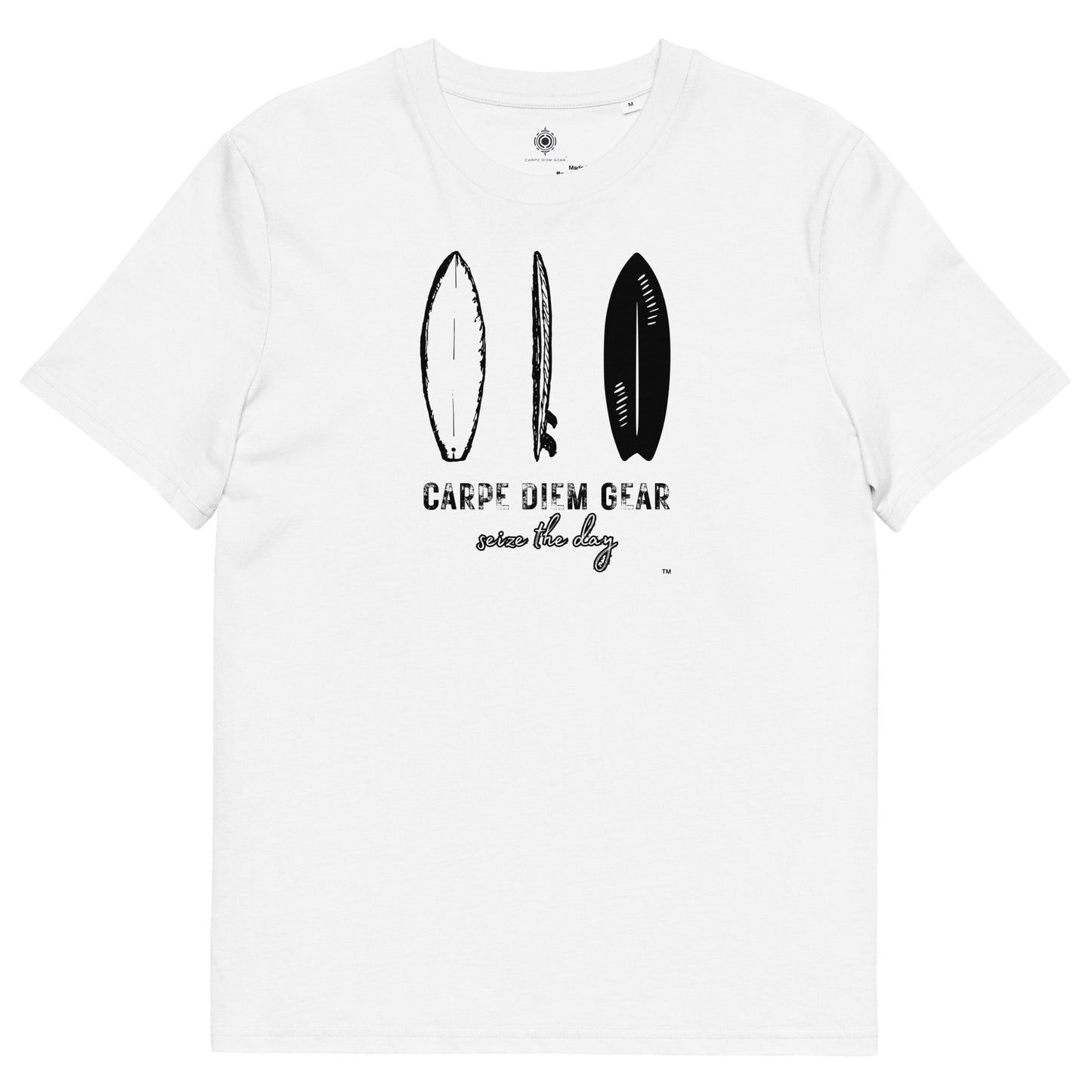 Carpe Diem Gear | Surf's Up | All Black 3 Surfboards | Unisex 100% Organic Cotton