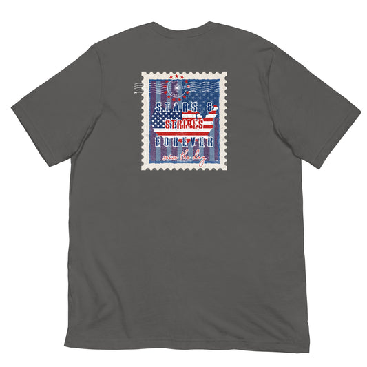 Carpe Diem Gear | America  | Stars and Stripes Stamp DELUXE | Unisex 100% Cotton T-Shirt