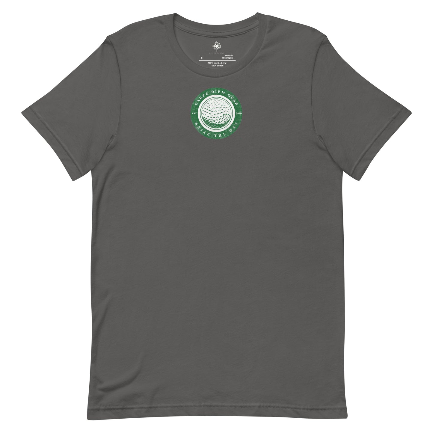 Carpe Diem Gear | Golf | Green Circle Golf Ball | Unisex 100% Cotton T-Shirt