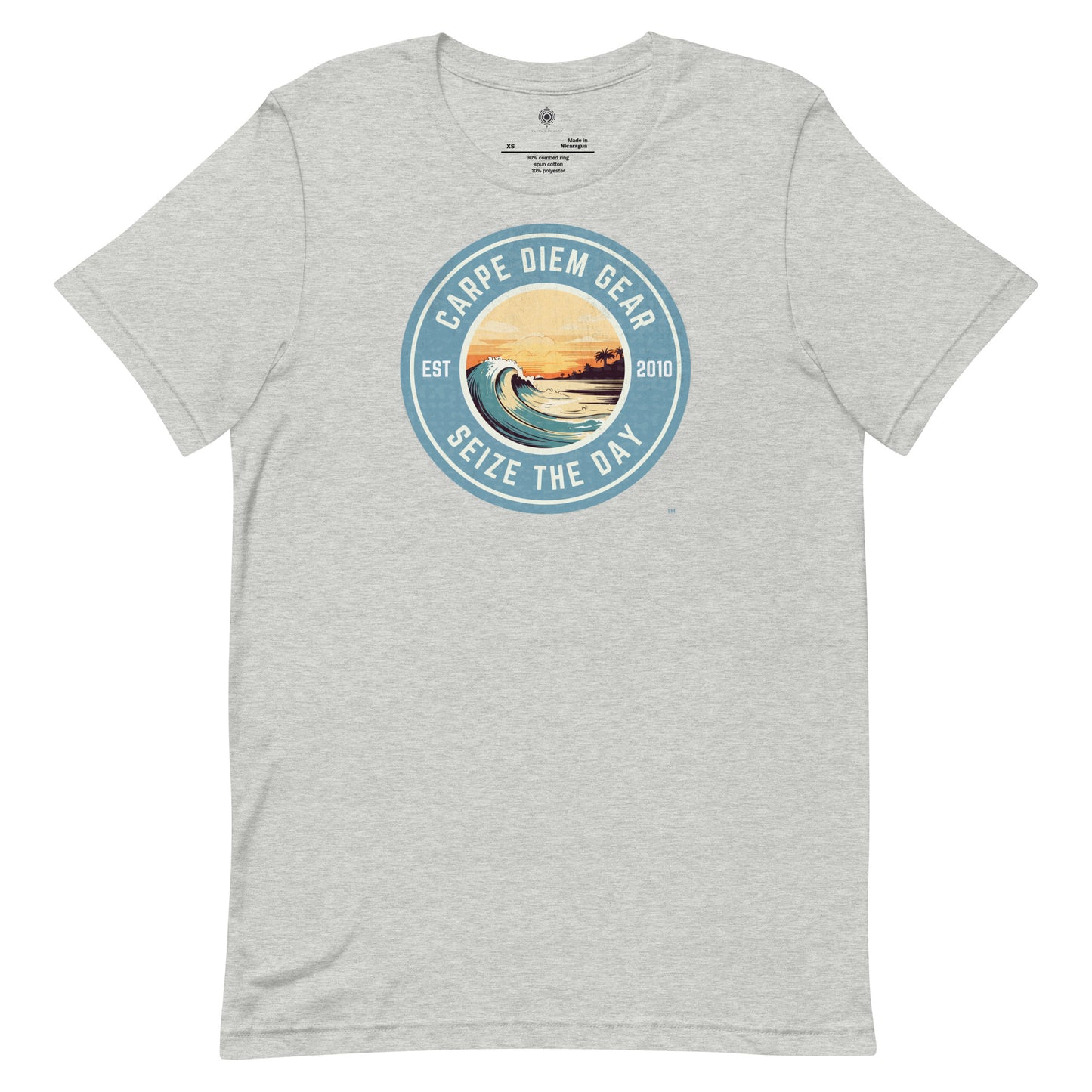 Carpe Diem Gear | Beach Life | Circle Sunset Wave | Unisex 100% Ring-Spun Cotton T-Shirt