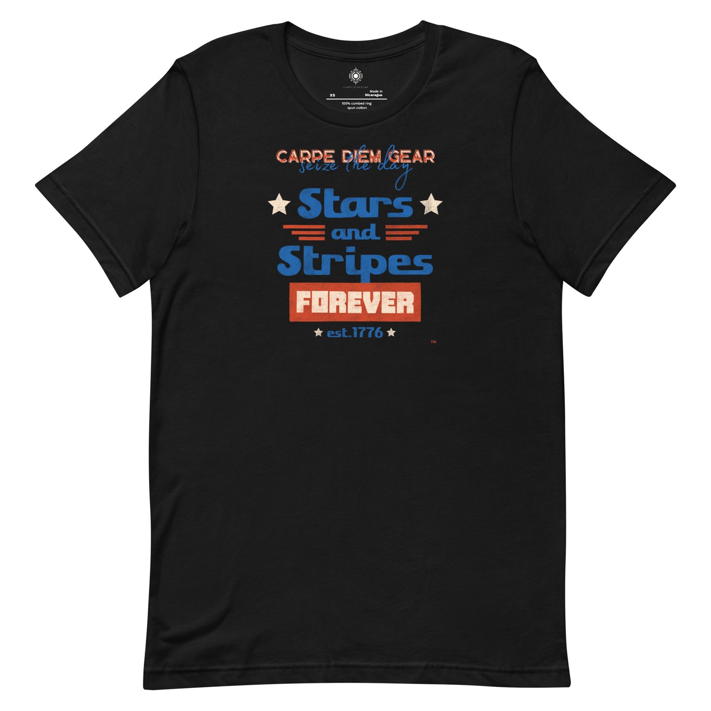 Carpe Diem Gear | Americana  | Stars and Strips | Unisex 100% Cotton T-Shirt