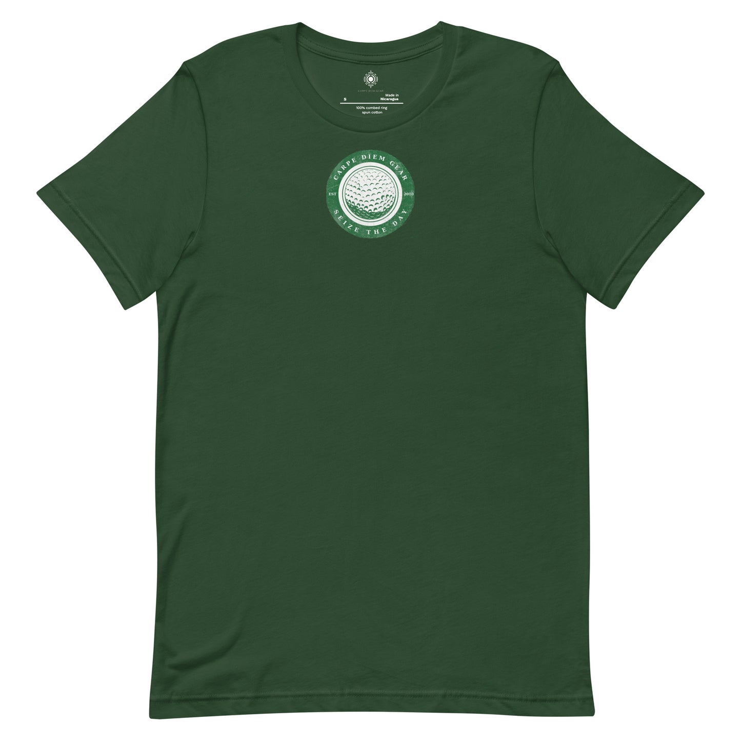 Carpe Diem Gear | Golf | Green Circle Golf Ball | Unisex 100% Cotton T-Shirt