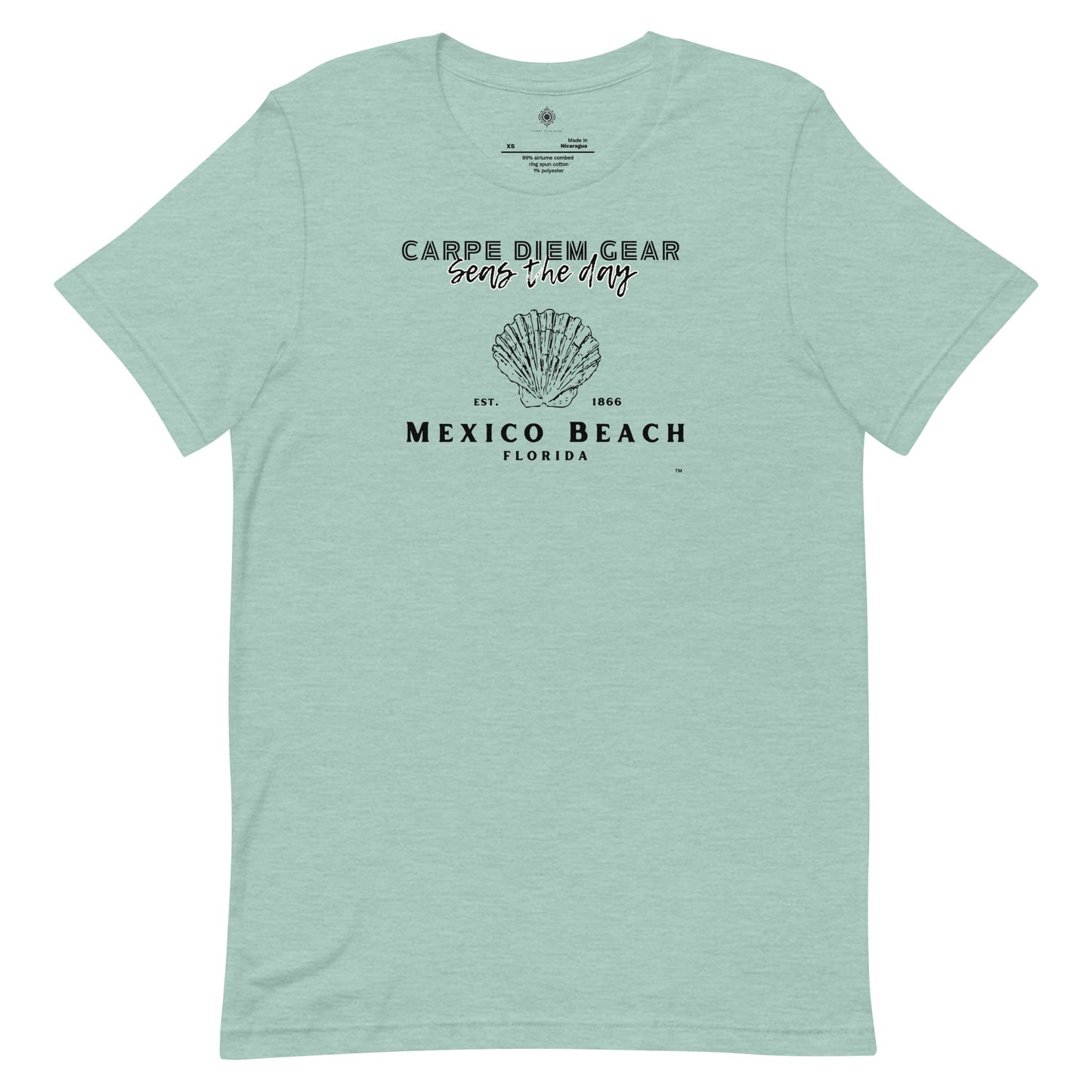 Carpe Diem Gear | Beach Life | Mexico Beach Shell | Unisex 100% Cotton T-Shirt