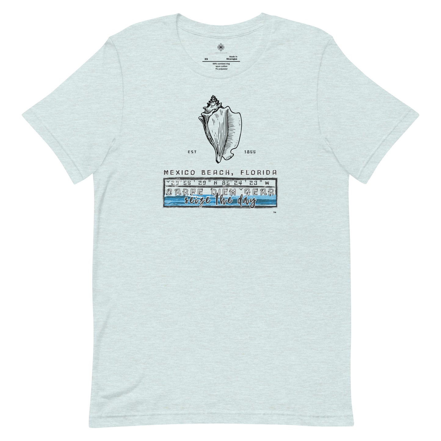 Carpe Diem Gear | Beach Life | Mexico Beach Conch Shell | Unisex 100% Cotton T-Shirt