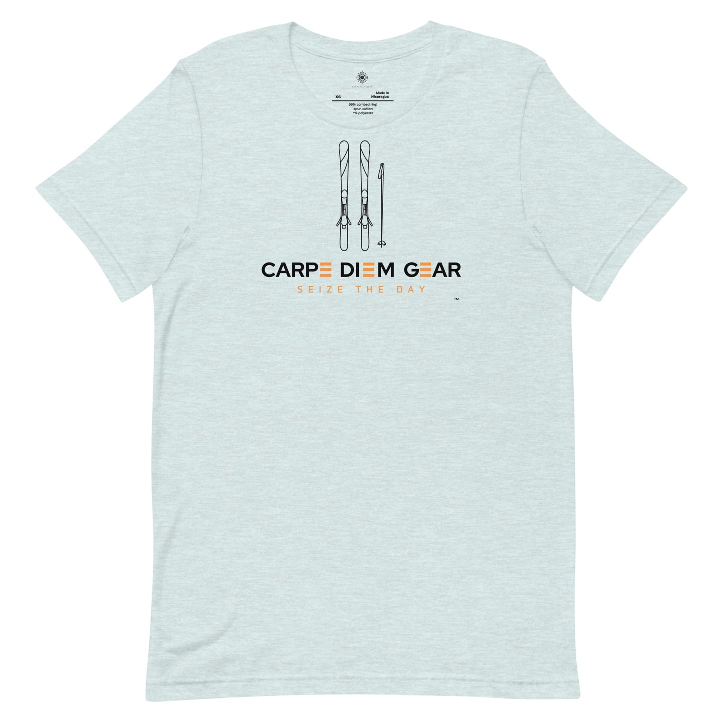 Carpe Diem Gear | Simply | Snow Skiing | Unisex 100% Cotton T-Shirt