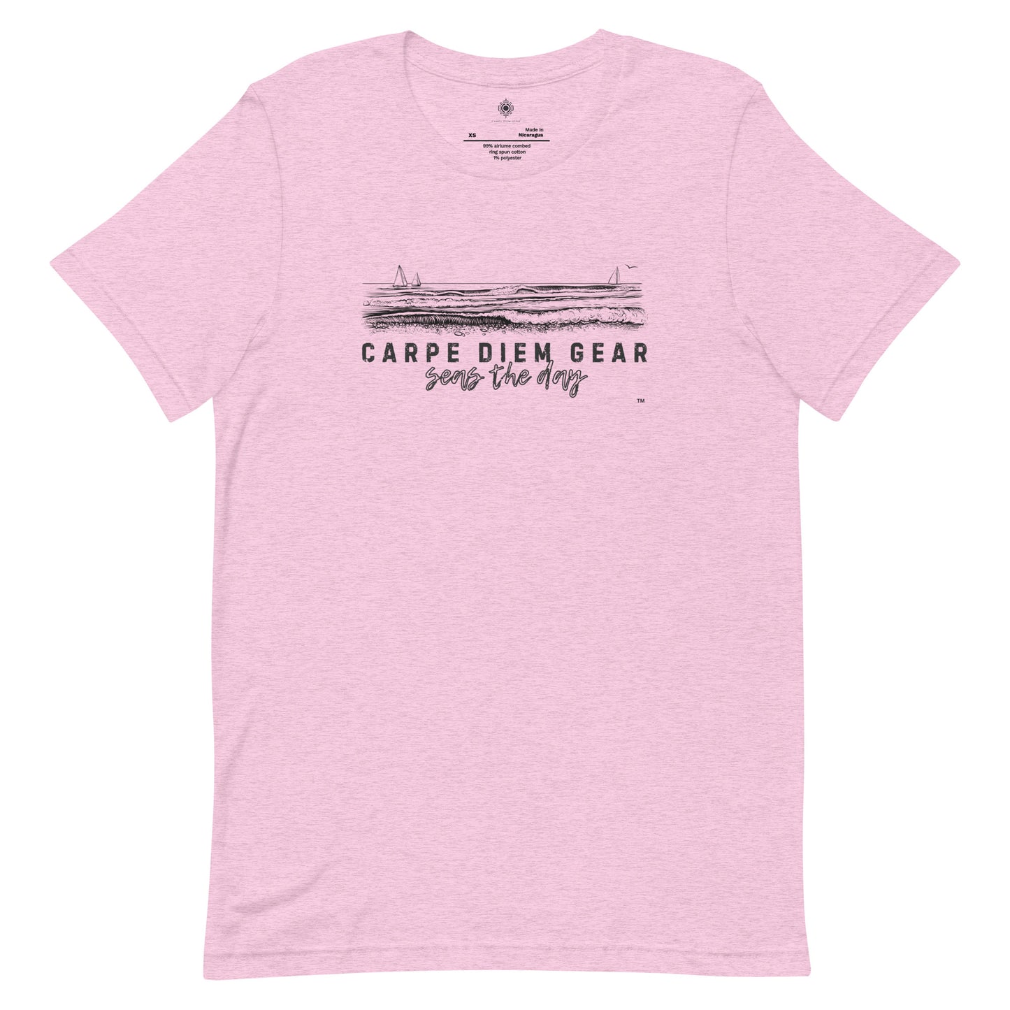 Carpe Diem Gear | Beach Life | All Black Sailing Shore | Unisex 100% Cotton T-Shirt