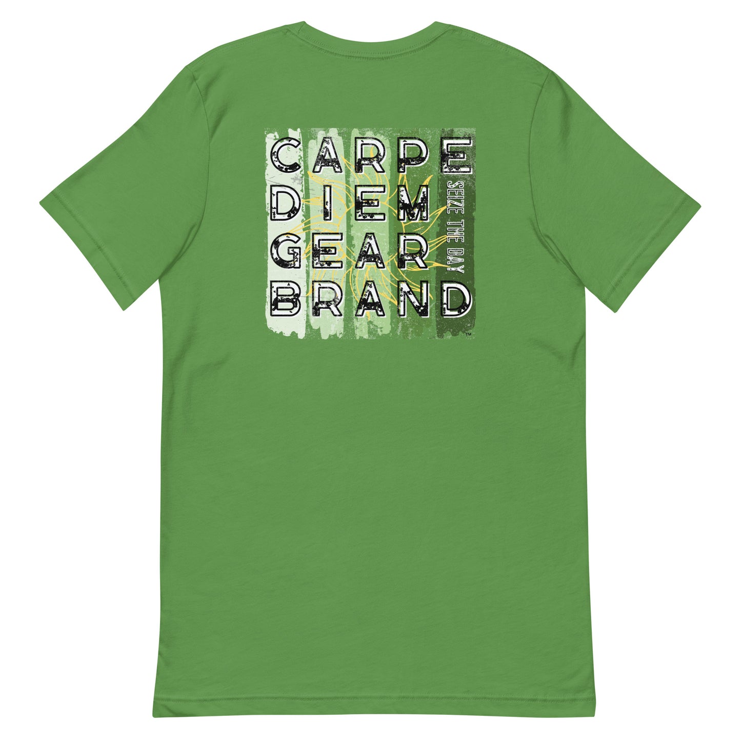 Carpe Diem Gear | Carpe Diem Gear Brand Collection | CDG Brand Stripes (Greens) DELUXE | Unisex T-Shirt Ring-Spun Cotton
