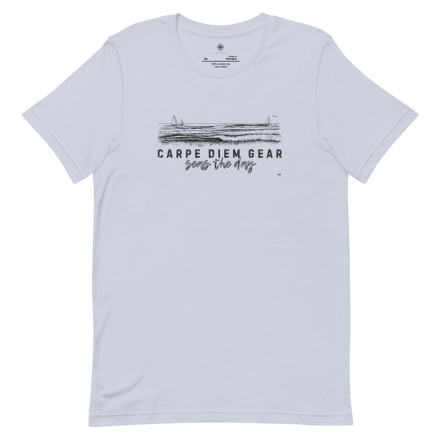 Carpe Diem Gear | Beach Life | All Black Sailing Shore | Unisex 100% Cotton T-Shirt