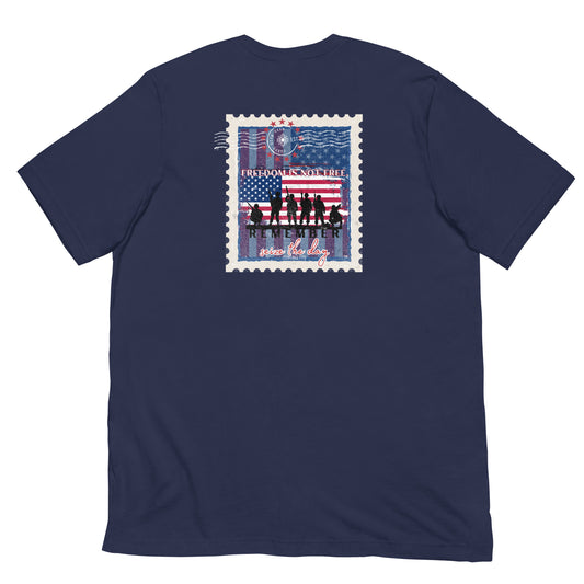 Carpe Diem Gear | America  | Freedom is not Free Stamp DELUXE | Unisex 100% Cotton T-Shirt