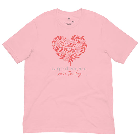 Carpe Diem Gear | Heart of the Matter | Flower Heart | Unisex 100% Cotton T-Shirt