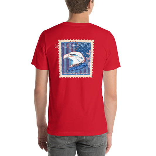 Carpe Diem Gear | America  | Proud to Be an American Eagle Stamp II DELUXE | Unisex 100% Cotton T-Shirt