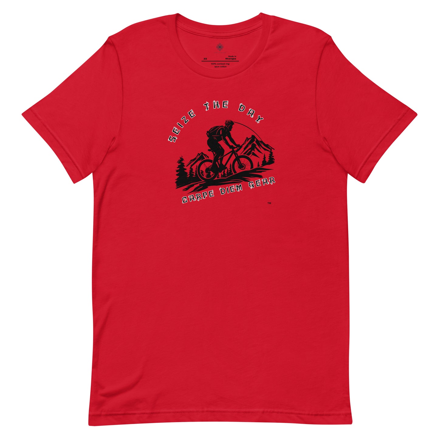 Carpe Diem Gear | Biking | All Black Mountain Bike  | Unisex 100% Cotton T-Shirt