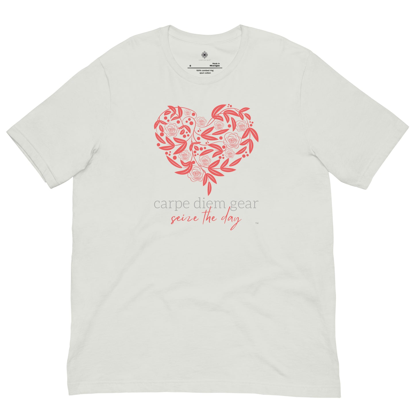 Carpe Diem Gear | Heart of the Matter | Flower Heart | Unisex 100% Cotton T-Shirt