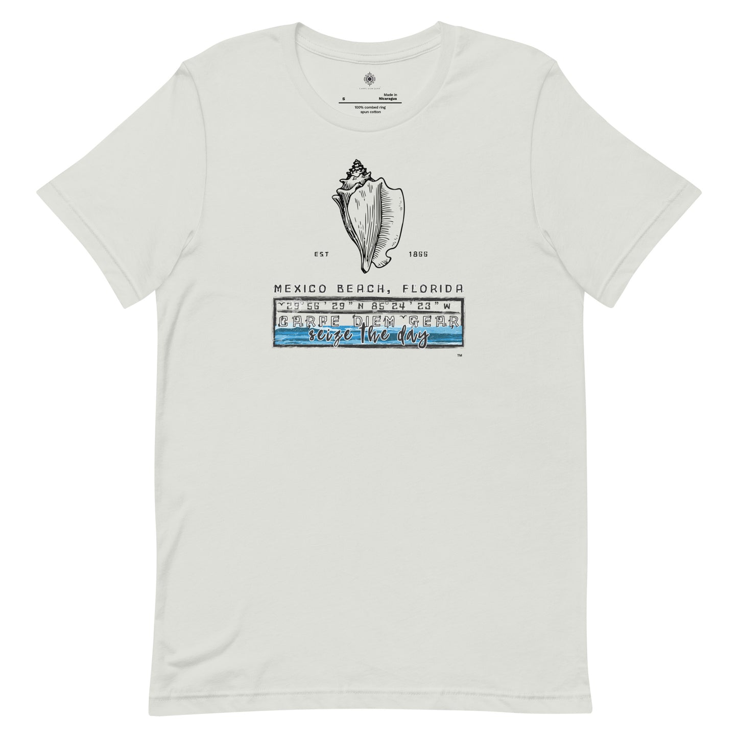 Carpe Diem Gear | Beach Life | Mexico Beach Conch Shell | Unisex 100% Cotton T-Shirt