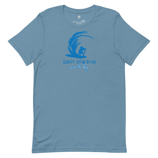 Carpe Diem Gear | Beach Life | Girl Surfing Tube | Unisex 100% Cotton T-Shirt