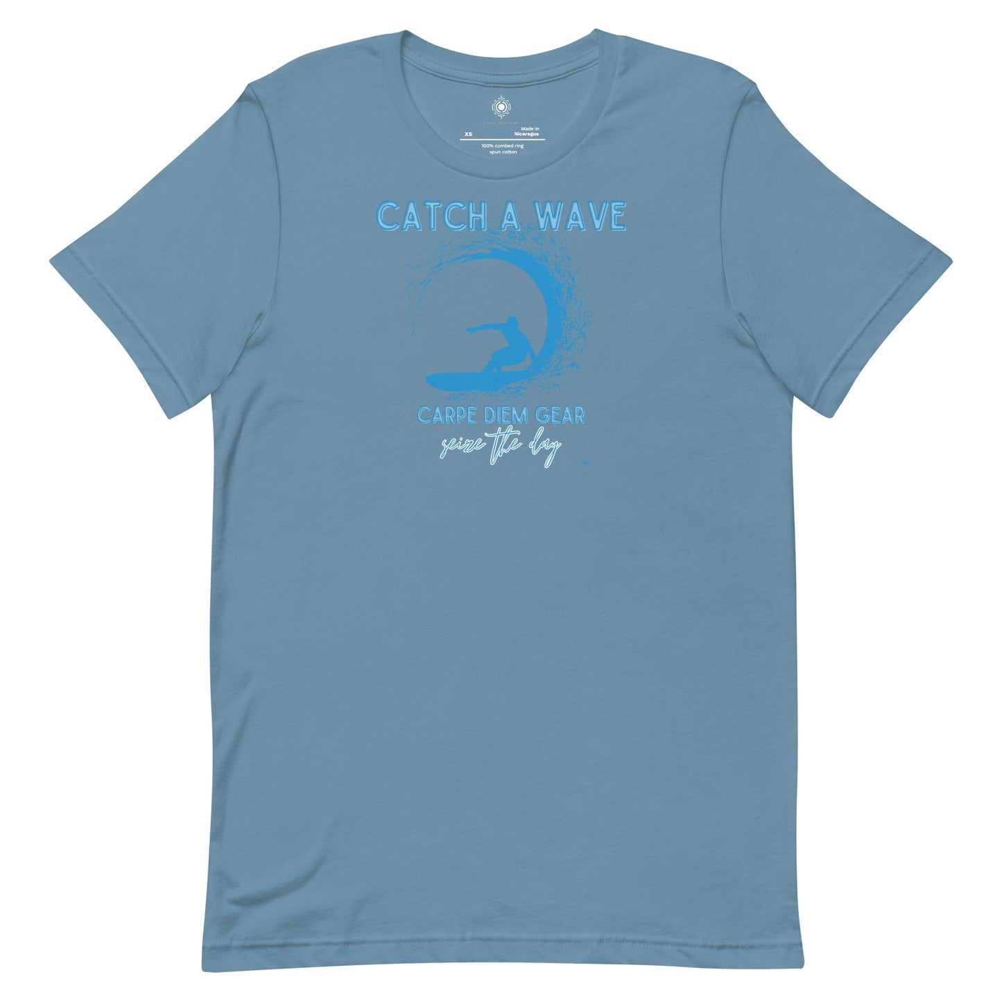 Carpe Diem Gear | Surf's Up | Catch a Wave | Unisex 100% Ring-Spun Cotton T-Shirt
